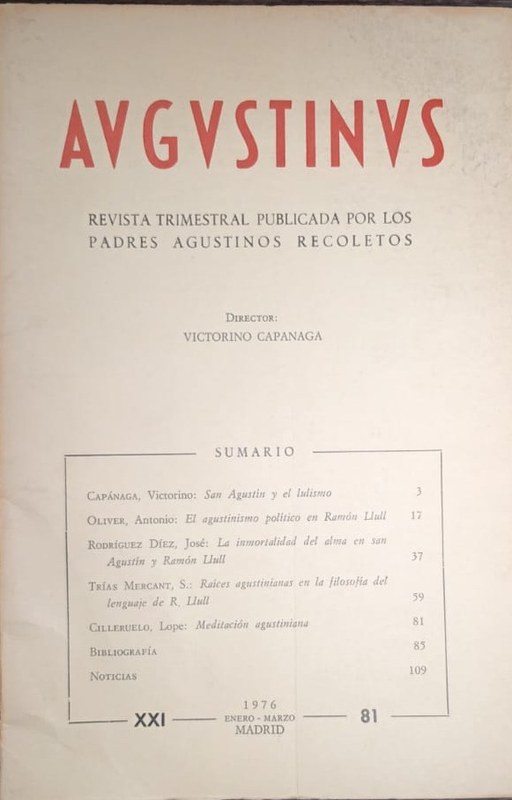 Augustinus: Revista Trimestral Publicada por los Padres Agustinos Recoletos
