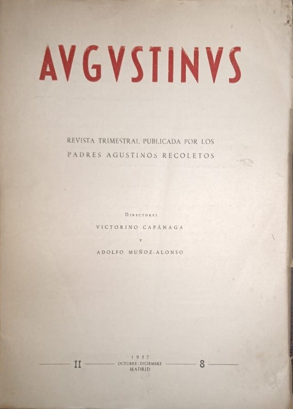 Augustinus: Revista Trimestral Publicada por los Padres Recoletos