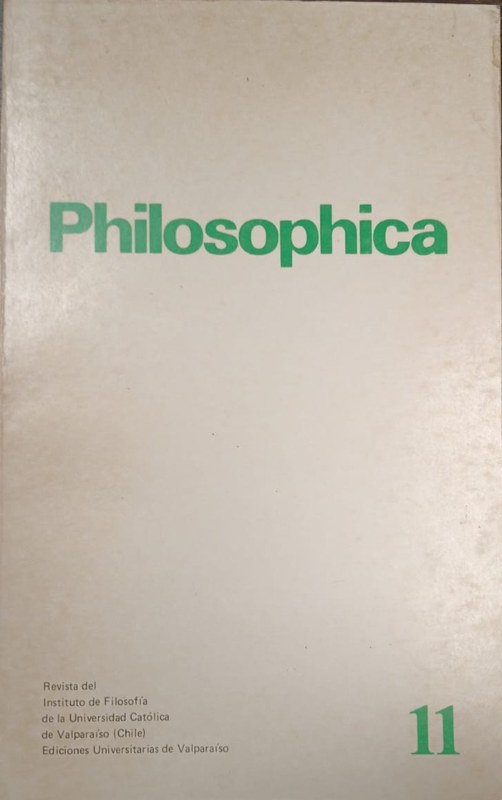 Philosophica: Revista del instituto de Filosofia de la Universidad Católica de Valparaíso