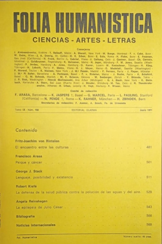 Folia Humanística: Ciencias-Artes-Letras