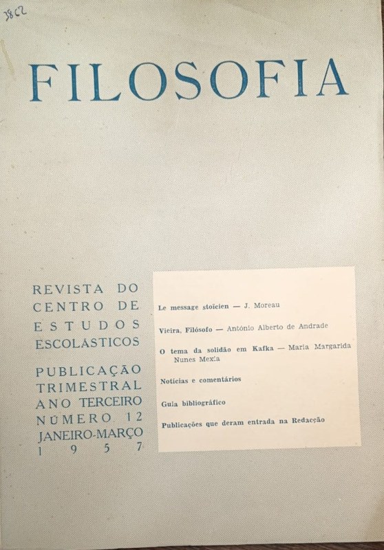 Filosofia: Revista do centro de estudos escolásticos