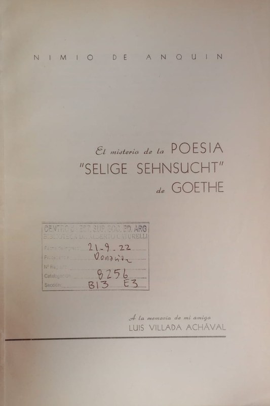 El misterio de la poesía "Selige Sehnsucht" de Goethe
