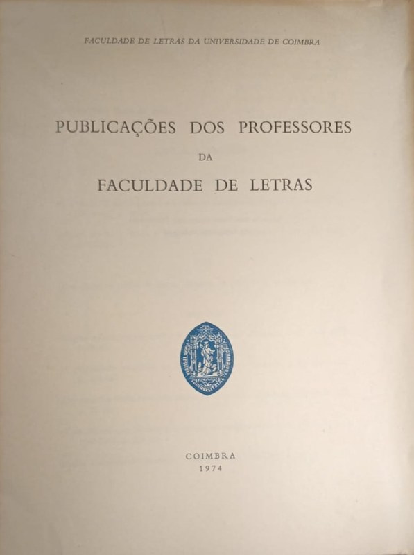 Publicaéôes dos professores da Faculdade de Letras