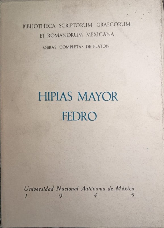 Hipias mayor fedro: Introducción Filosófica al Hipias mayor
