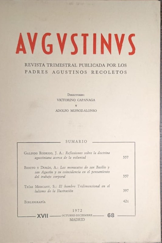 Augustinus: Revista Trimestral Publicada por los Padres Agustinos Recoletos