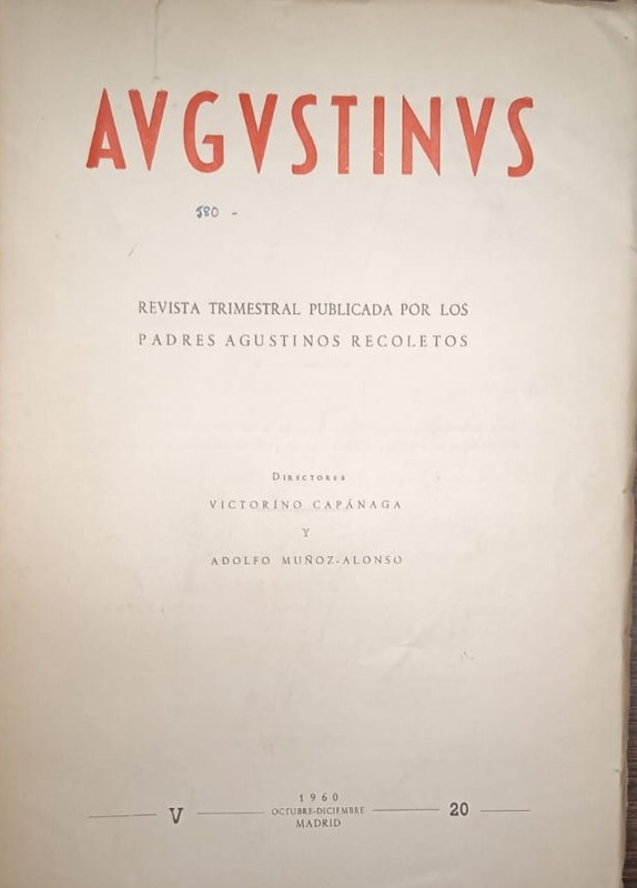 Augustinus: Revista Trimestral Publicada por los Padres Recoletos