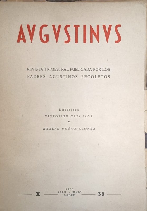 Augustinus: Revista trimestral publicada por los padres augustinos recoletos