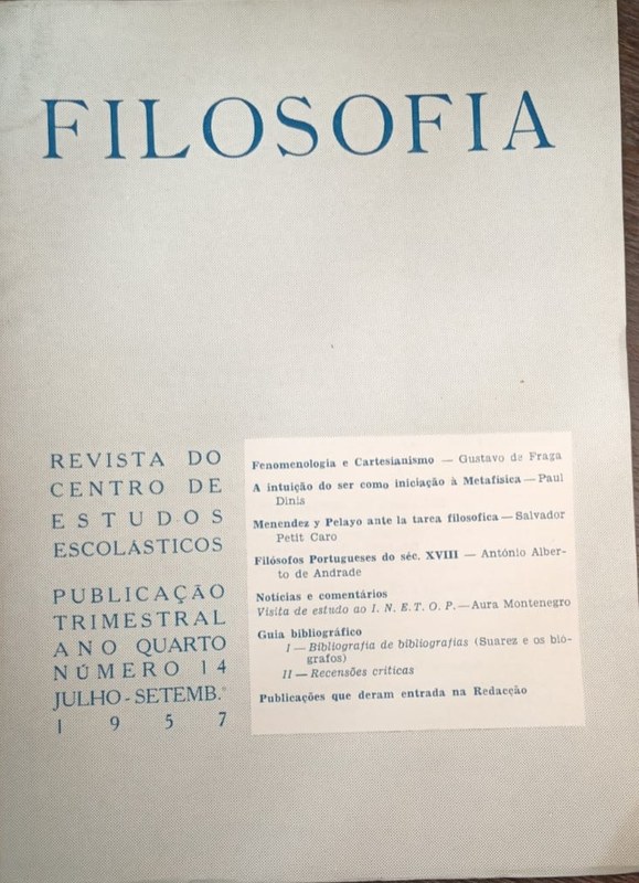 Filosofia: Revista do centro de estudos escolásticos