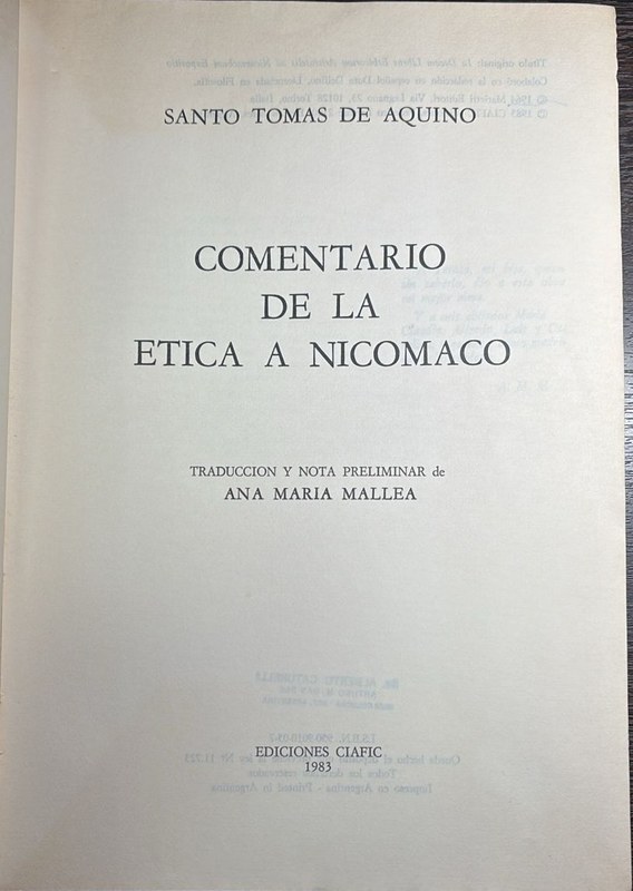 Comentario de la Etica a Nicómaco