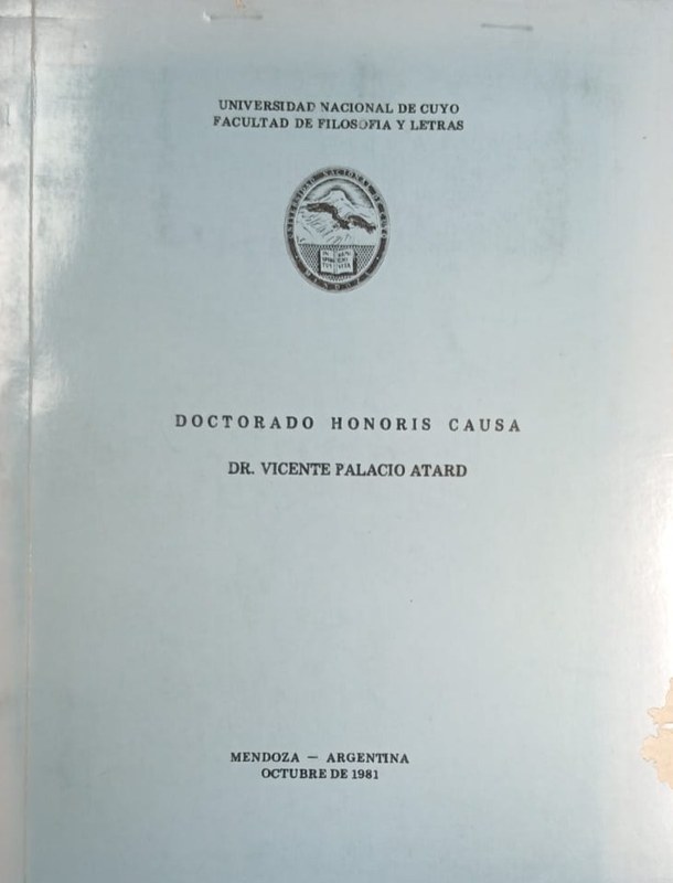 Doctorado Honoris Causa Dr. Vicente Palacio Atard