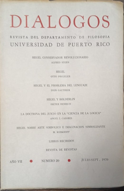 Diálogos: Revista del Dpto de Filosofía / Universidad de Puerto Rico