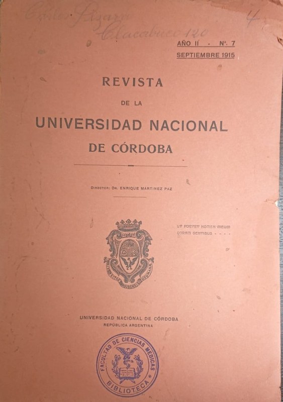 Revista de la Universidad Nacional de Córdoba: Año II, Nro 7 Septiembre 1915