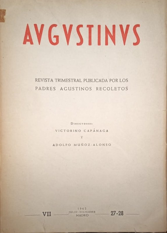 Augustinus: Revista Trimestral Publicada por los Padres Recoletos
