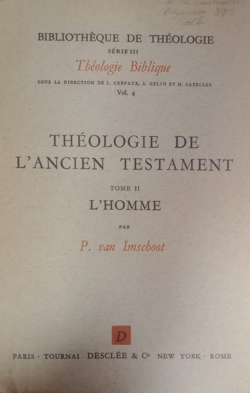Théologie de l´Ancien Testament: Tome II L´Homme