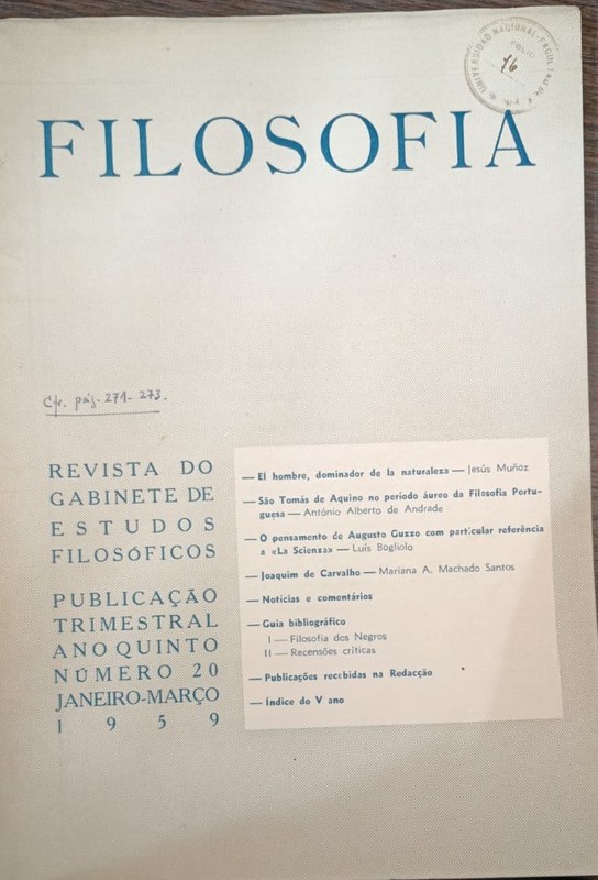 Filosofía: Revista do Gabinete de Estudios Filosóficos