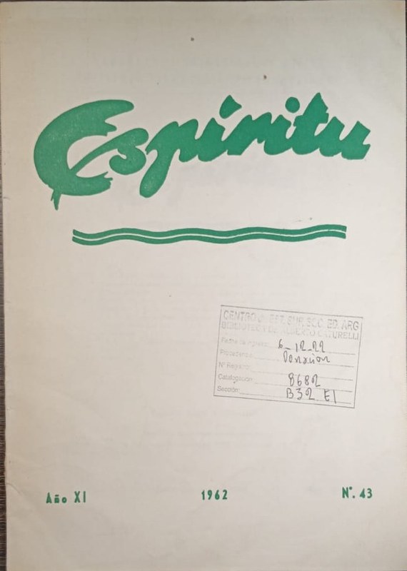 Espíritu: Cuadernos Trimestrales del Instituto Filosófico de Balmesiana