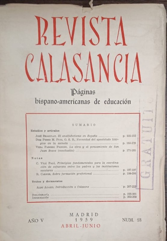 Revista Calasancia: Páginas hispanoamericanas de educación