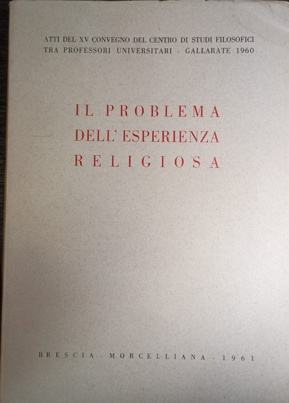 Il problema dell`esperienza religiosa