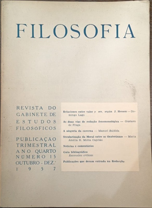 Filosofia: Revisa do gabinete de estudos filosóficos