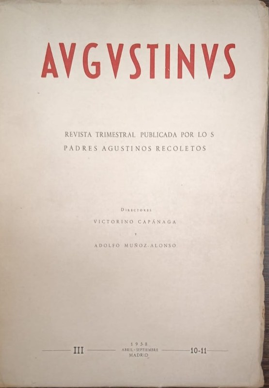 Augustinus: Revista Trimestral publicada por los Padres Agustinos Recoletos