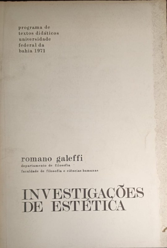Investigacôes de Estética