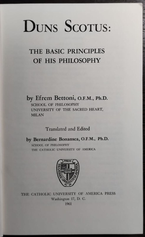 Duns Scotus:: The basic principles of his philosophy