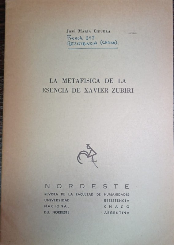 La Metafísica de la Esencia de Xavier Zubiri