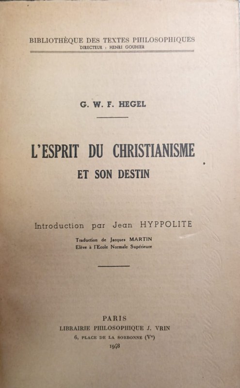 L´ésprit du christianisme et son destin