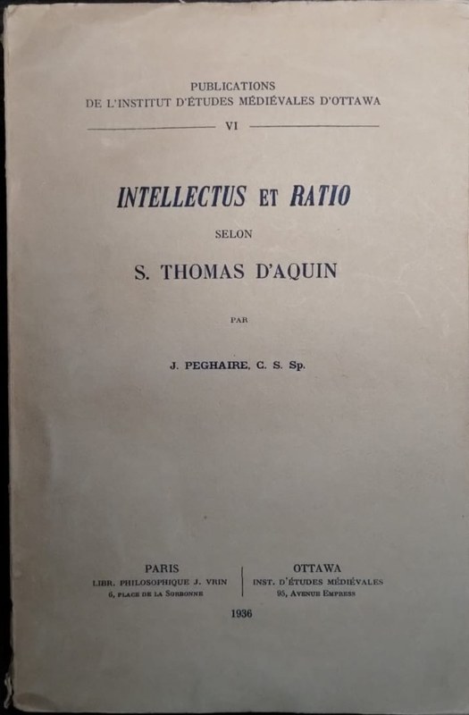 Intellectus et ratio: selon S. Thomas D´Aquin