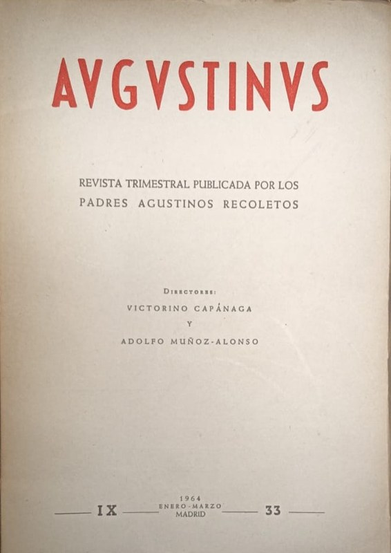 Augustinus: Revista trimestral publicada por los padres augustinos recoletos