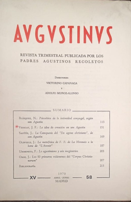 Augustinus: Revista trimestral publicada por los padres Agustinos Recoletos