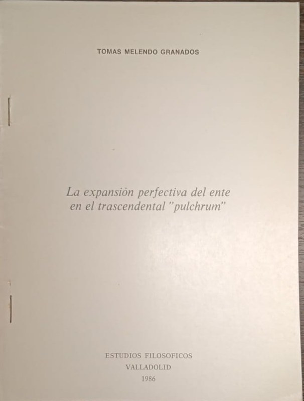 La expansión perfectiva del ente trascendental "pulchrum"