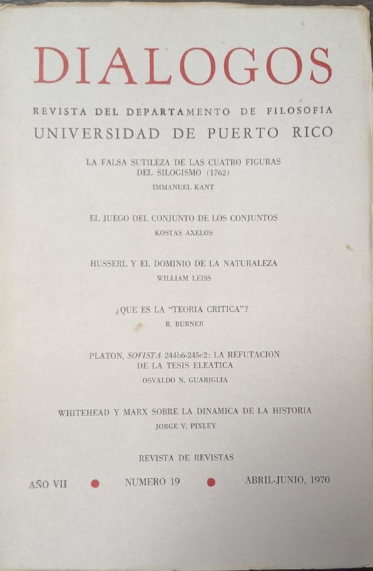 Diálogos: Revista del Dpto de Filosofía