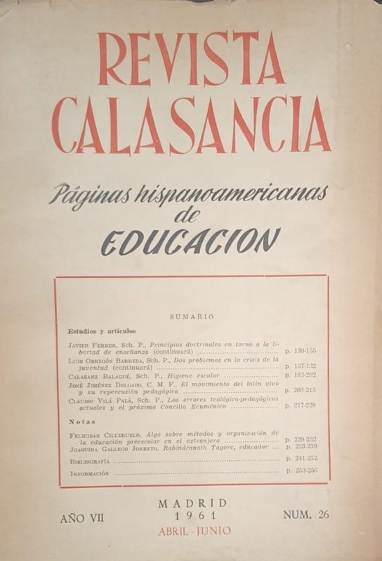 Revista Calasancia: Páginas hispanoamericanas de Educación