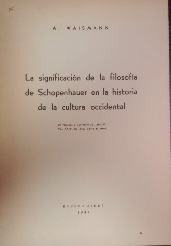 La significación de la filosofía de Schopenhauer en la historia de la cultura occidental