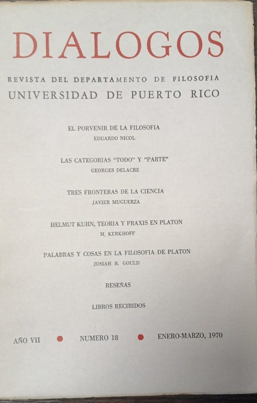 Diálogos: Revista del Dpto de Filosofía / Universidad de Puerto Rico