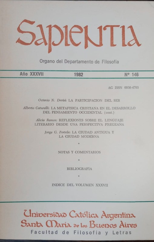 10^c Pontificia Universidad Católica Argentina Santa María de los Buenos Aires, dirigido por Octavio N. Derisi - Guillermo P. Blanco^nSAPIENTIA