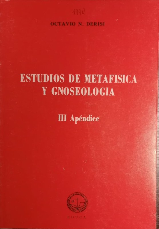 Estudios de Metafísica y Gnoseología: III Apéndice