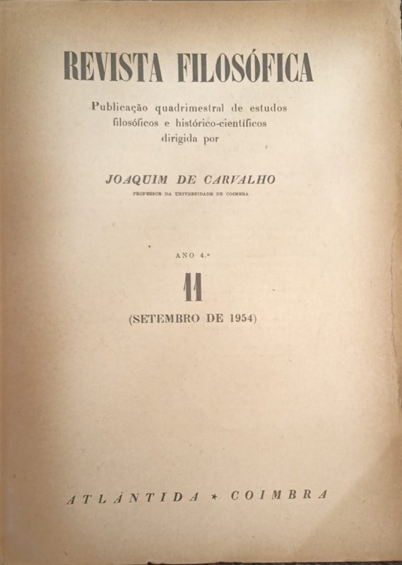 Revista Filosófica: Publicaéâo quadrimestral de estudos filosoficos e históricos-científicos dirigida por Joaquim de Carvalho