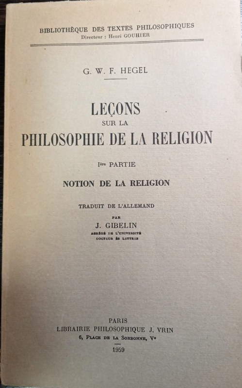 Leéons sur la Philosophie de la Religion: Notion de la Religion