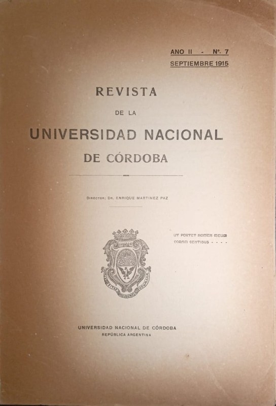 Revista de la Universidad Nacional de Córdoba: Año II, Nro 7