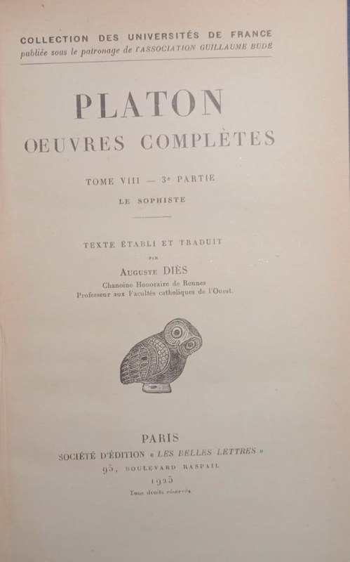 Platon, oeuvres complètes: Tomo VIII, tercera parte