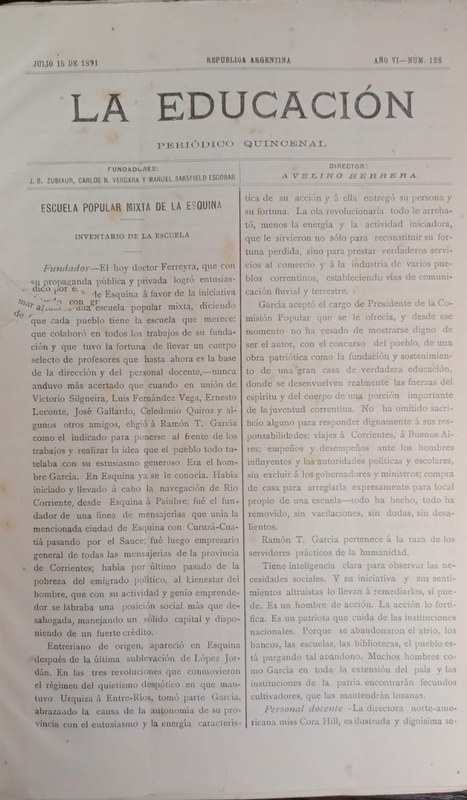 La Educación: Periódico Quincenal encuadernado