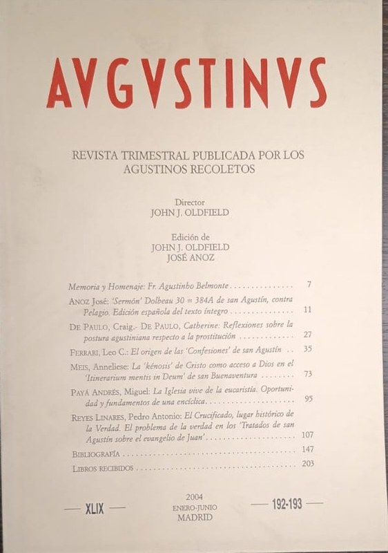 Augustinus: Revista Trimestral publicada por los Agustinos Recoletos