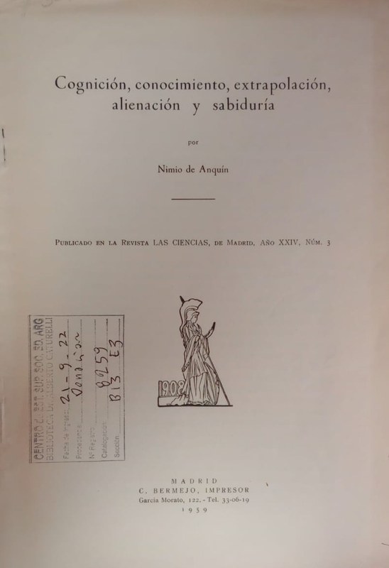 Cognición, conocimiento, extrapolación, alienación y sabiduría
