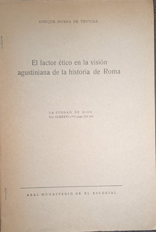El Factor Etico en la Visión Agustiniana de la Historia de Roma