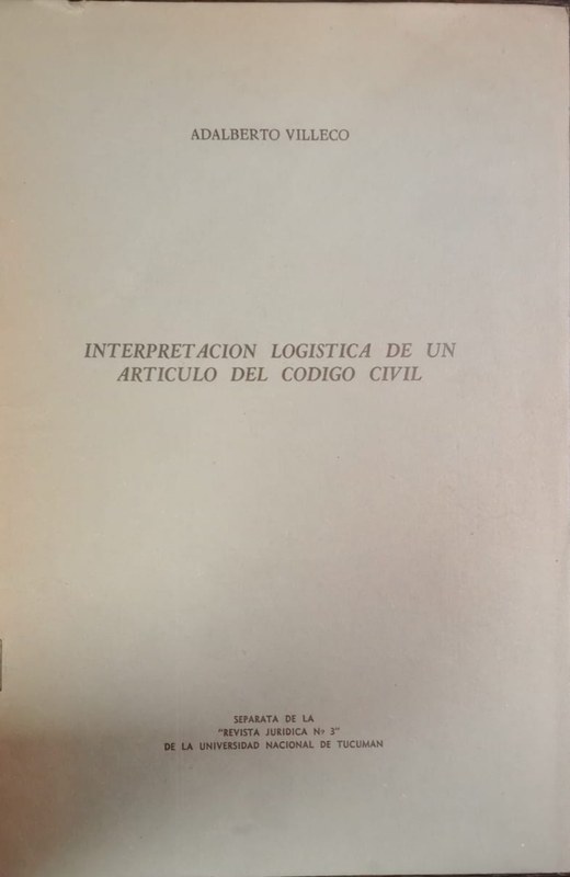 Interpretación logística de un artículo del Código Civil