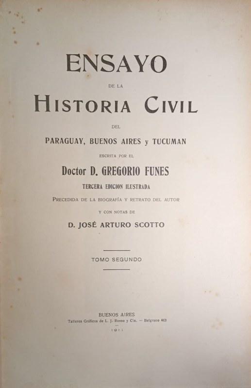 Historia Civil del Paraguay, Buenos Aires y Tucumán