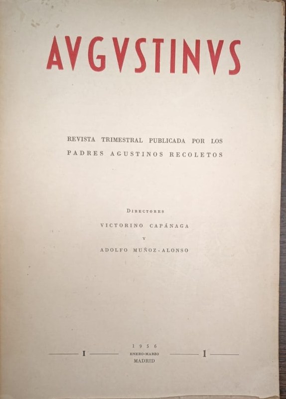 Augustinus: Revista Trimestral Publicada por los Padres Recoletos
