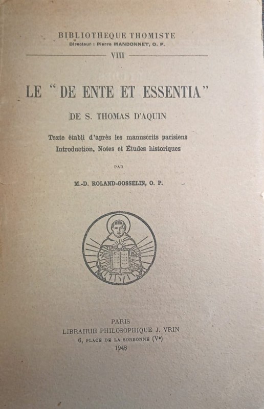 Le "De ente et essentia": d`aprés les manuscrit parisiens